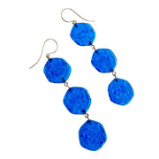 Aqua Blue Ice Chip Triple Drop Earrings