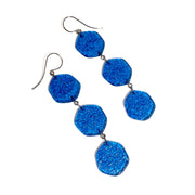 Aqua Blue Ice Chip Triple Drop Earrings