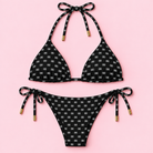 Breezy Bowl Monogram Bikini Set in Black