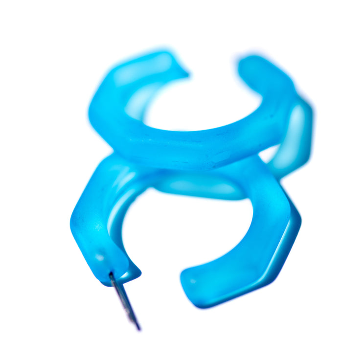 Aqua Blue Frosted Octagon Kay Hoop Earrings