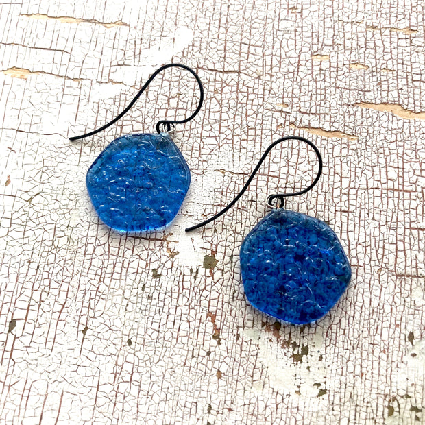 Aqua Blue Ice Chip Drop Earrings