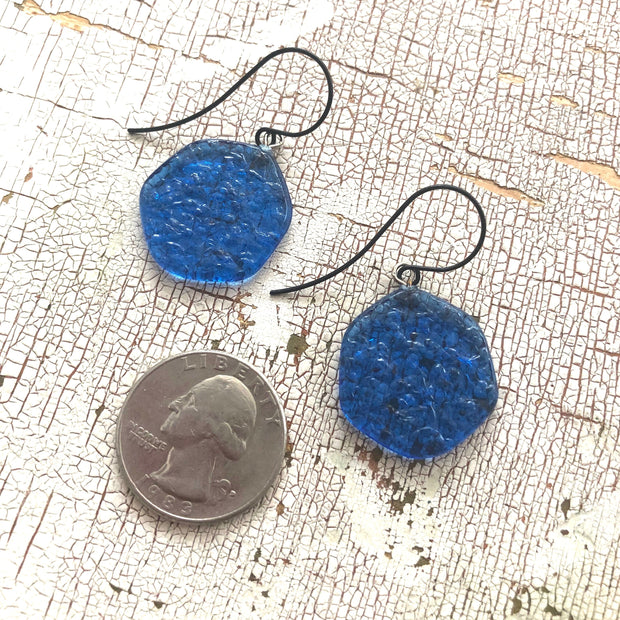 Aqua Blue Ice Chip Drop Earrings