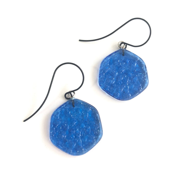 Aqua Blue Ice Chip Drop Earrings