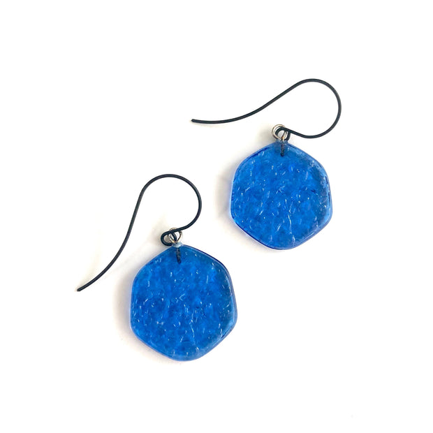 Aqua Blue Ice Chip Drop Earrings