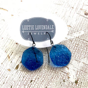 Aqua Blue Ice Chip Drop Earrings