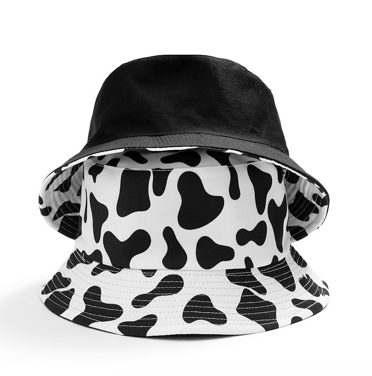 Reversible Cow Print Bucket Hat - Breezyswimwear
